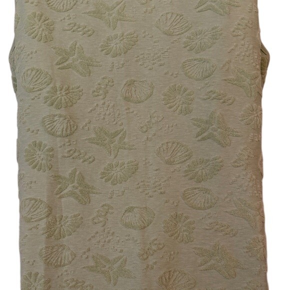 Signature by Stan Herman Light Green Seashell Starfish Textured Zip Front Women - Picture 5 of 7